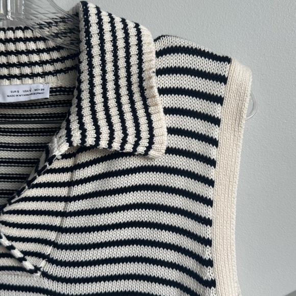 Zara Striped Sleeveless Cotton Vest Knit Top size S - Picture 9 of 11